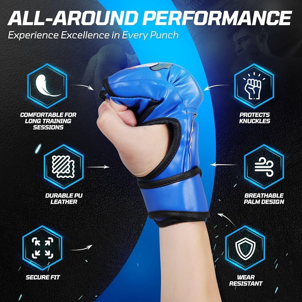 Amazon.co.jp: Flexzionハーフフィンガーボクシンググローブ